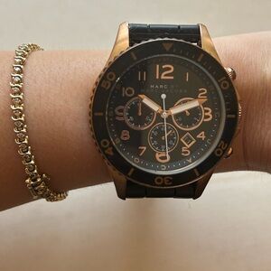 MARC BY MARC JACOBS
Pelly Chronograph Black + Rose Gold-tone Steel Ladies Watch